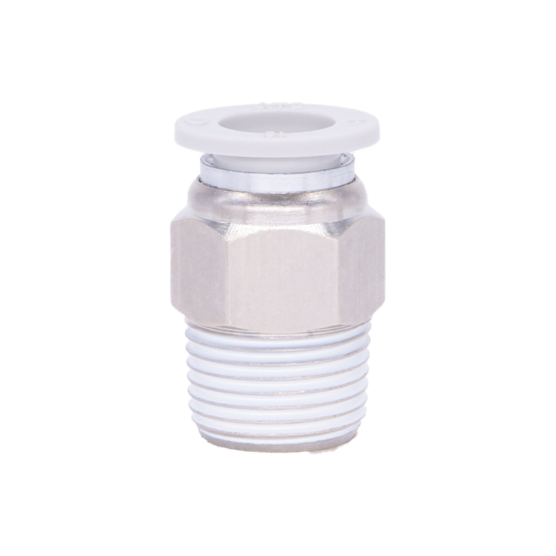 PC10 01 Nối nhanh thẳng ren ngoài Airtac (PC10-01 Màu trắng) - Ảnh 2