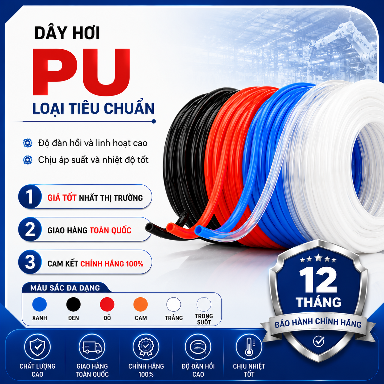 Dây Hơi Khí Nén PU12×8 AKS