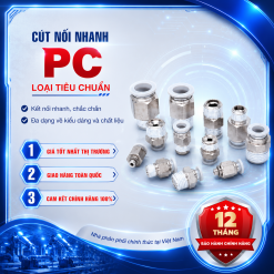 PC4-02 Nối nhanh thẳng ren ngoài Airtac (PC4-02-S thép)