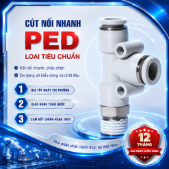 PED04-02 Nối Nhanh Tê Ren Ngoài AirTAC