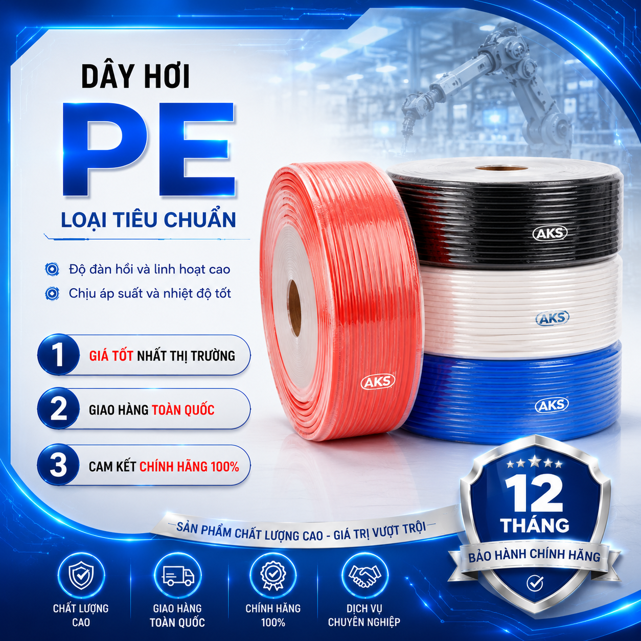 PE8x5 Dây hơi khí nén PE AKS