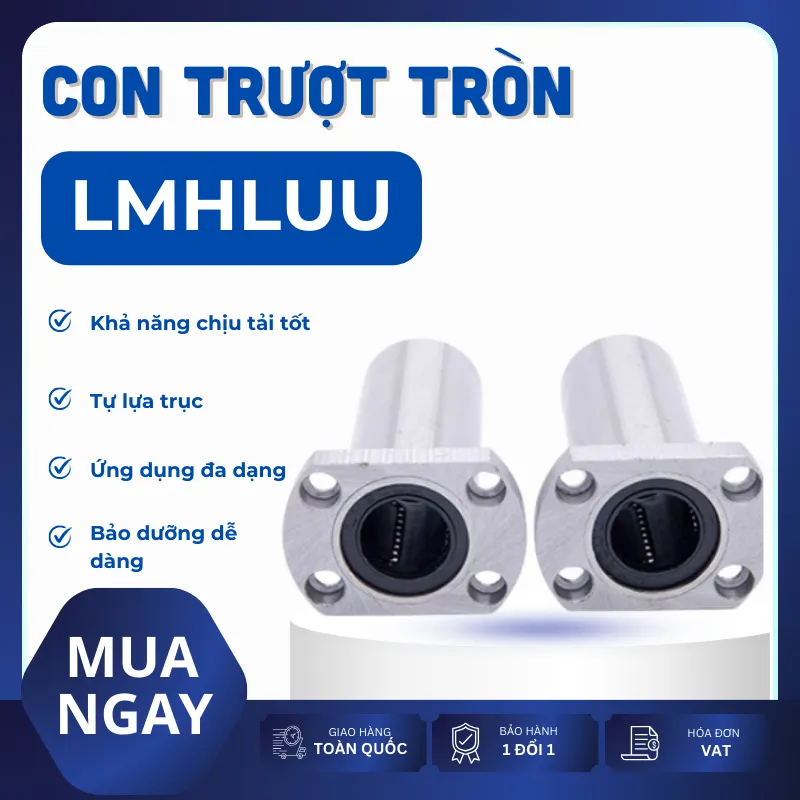 Con trượt tròn mặt bích Oval thân dài LMH16LUU (Bi trượt tròn)