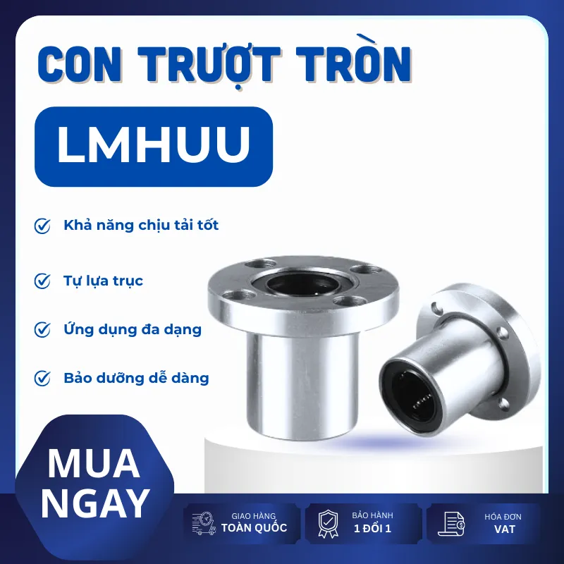 Con trượt tròn mặt bích Oval thân ngắn LMH30UU (Bi trượt tròn)