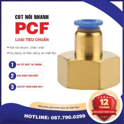 PCF12 02 Nối nhanh thẳng ren trong Airtac (PCF12-02 Màu trắng)
