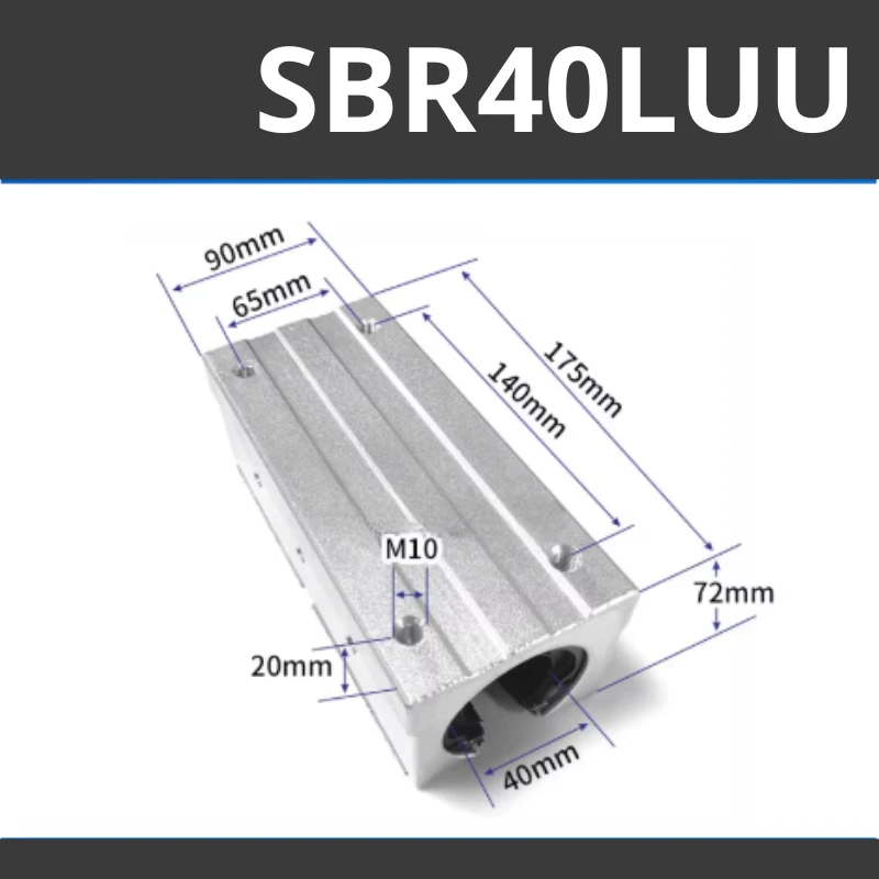 Con trượt tròn có đế thân dài SBR40LUU (Bi trượt tròn có đế) - Ảnh 2