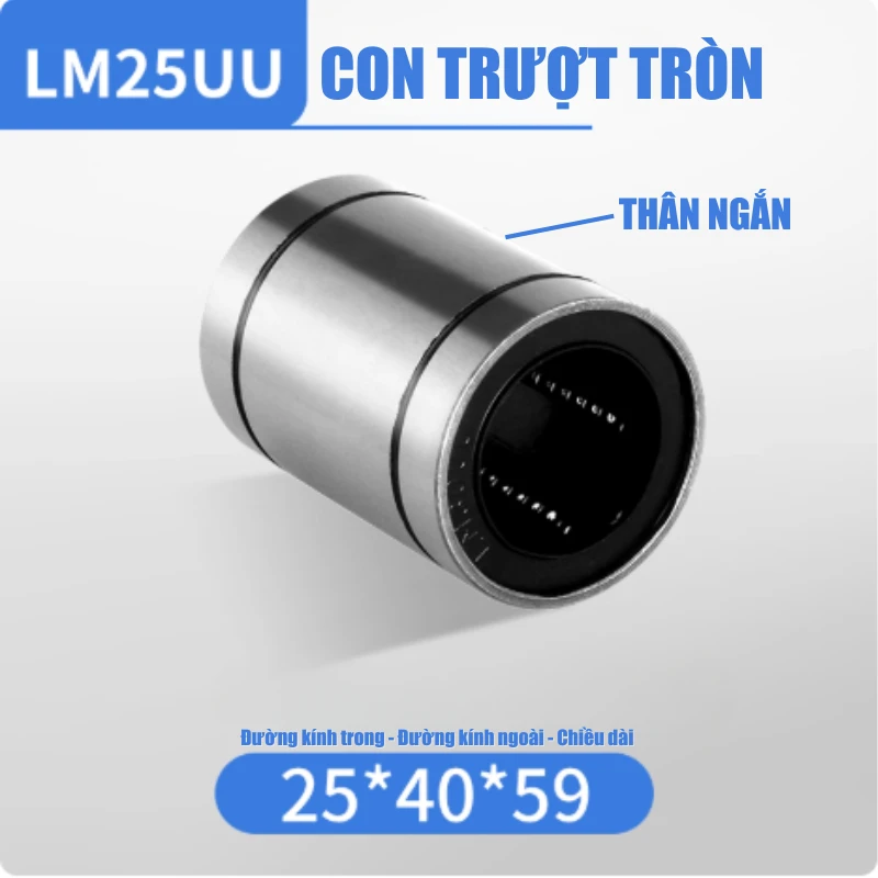 Con trượt tròn thân ngắn LM25UU (Bi trượt tròn) - Ảnh 2