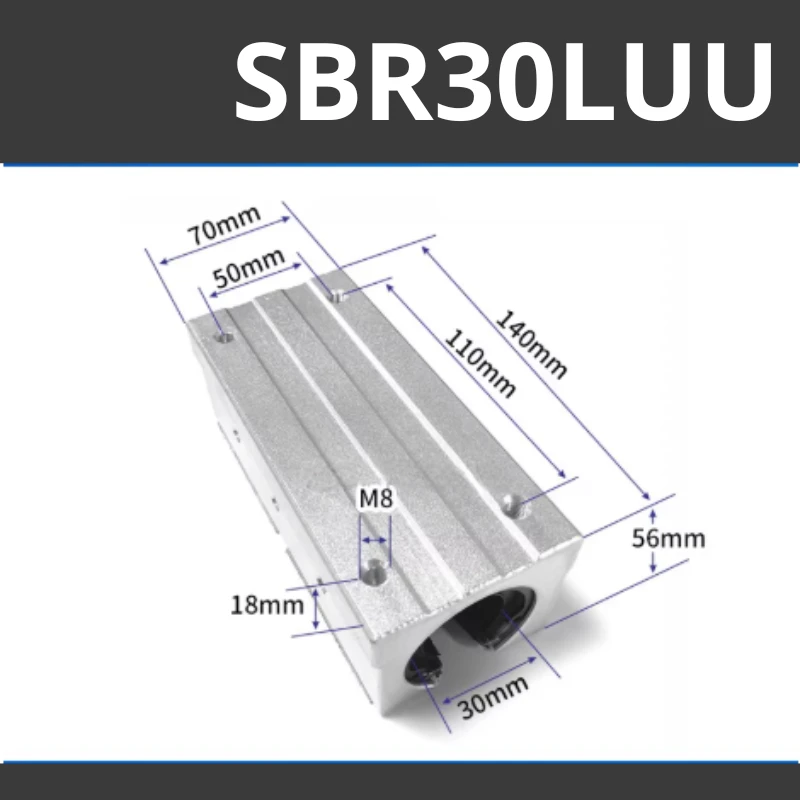 Con trượt tròn có đế thân dài SBR30LUU (Bi trượt tròn có đế) - Ảnh 2