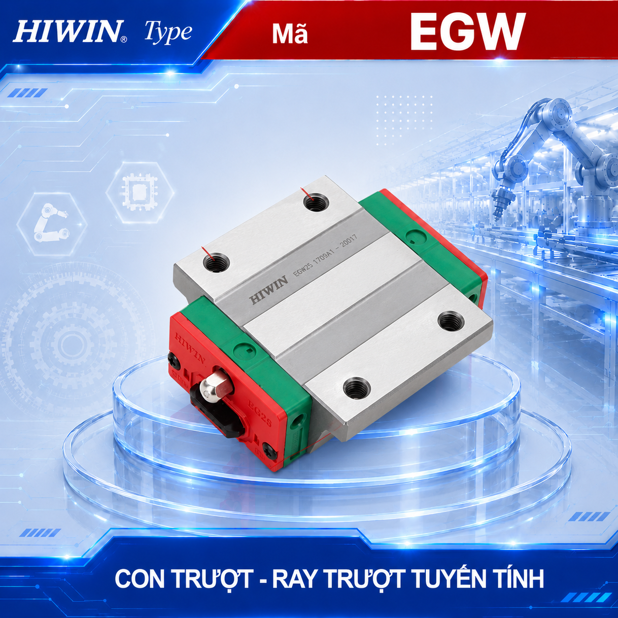 Con trượt Hiwin EGW15CC, EGW20CC, EGW25CC, EGW30CC