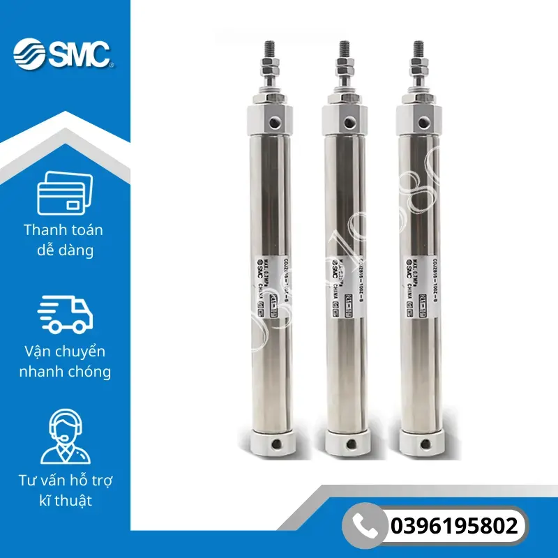 CJ2B10-15 - Xi lanh tròn SMC dòng CJ2 - Ảnh 3