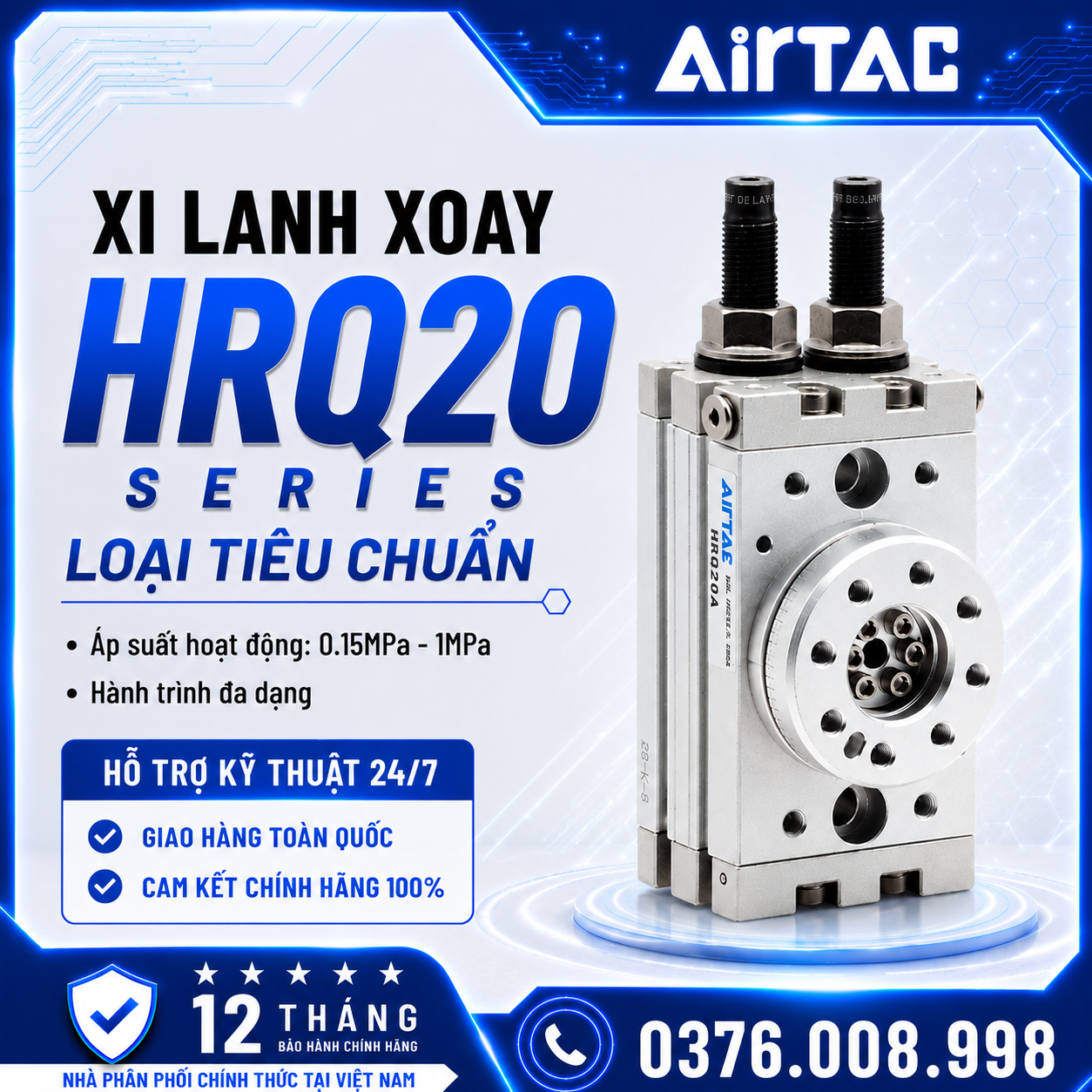 Xi Lanh Xoay HRQ20 Series Chính Hãng