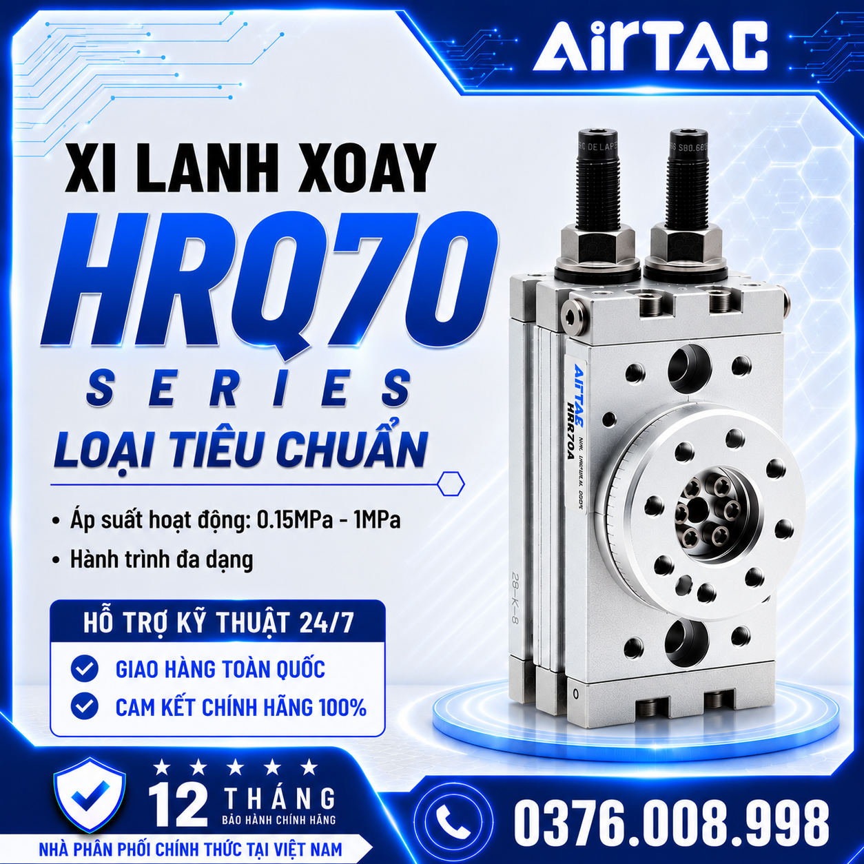 Xi Lanh Xoay HRQ70 Series Chính Hãng