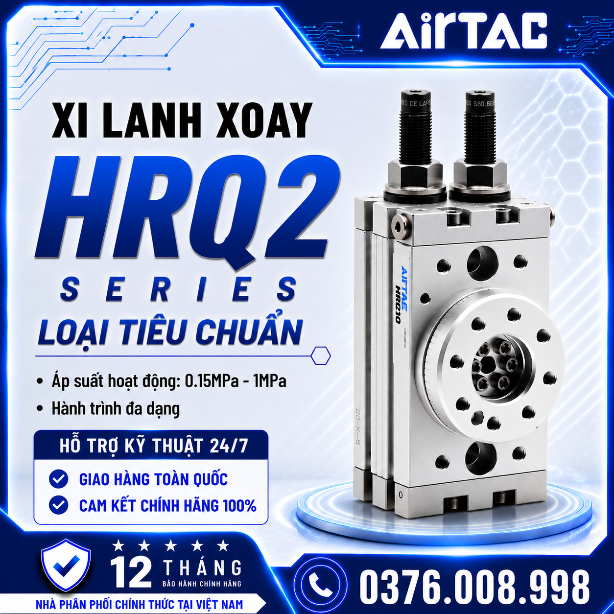 Xi Lanh Xoay HRQ2 Series Chính Hãng