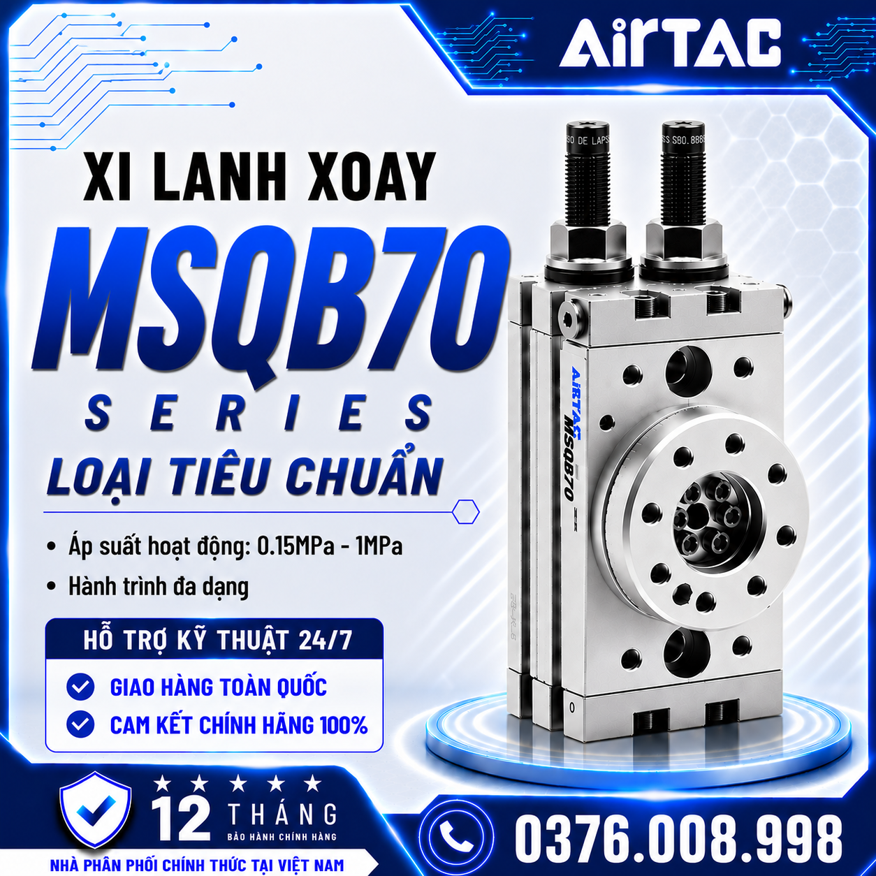 Xi Lanh Xoay MSQB70 Series Chính Hãng