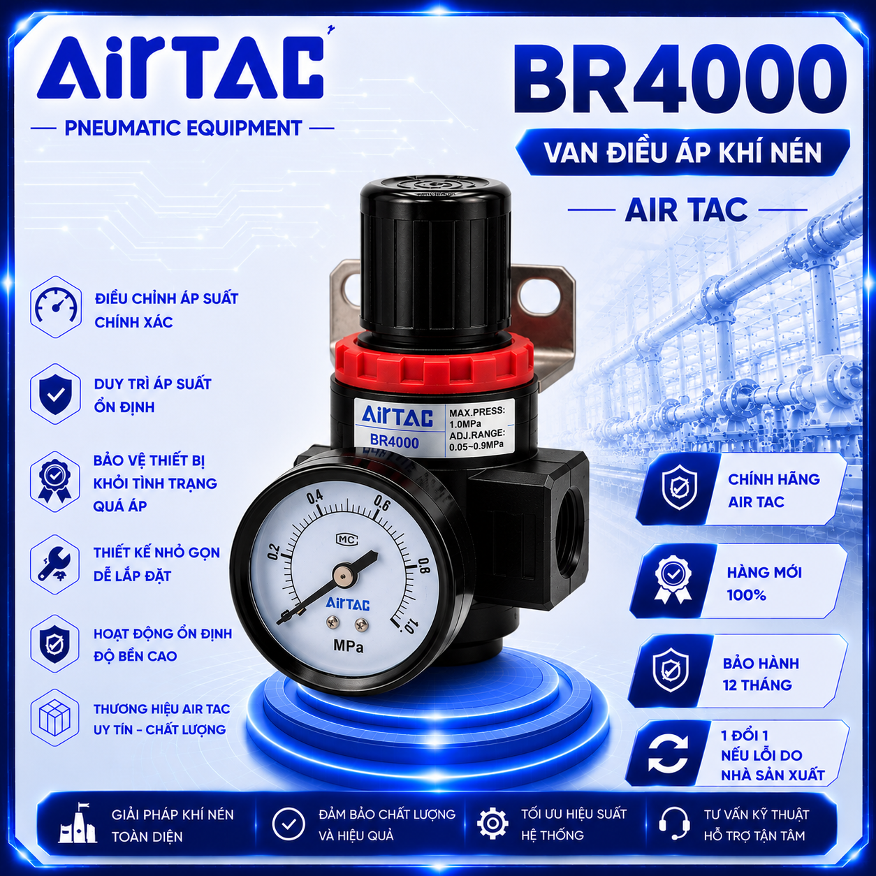 Van Điều Áp Khí Nén AirTAC BR4000