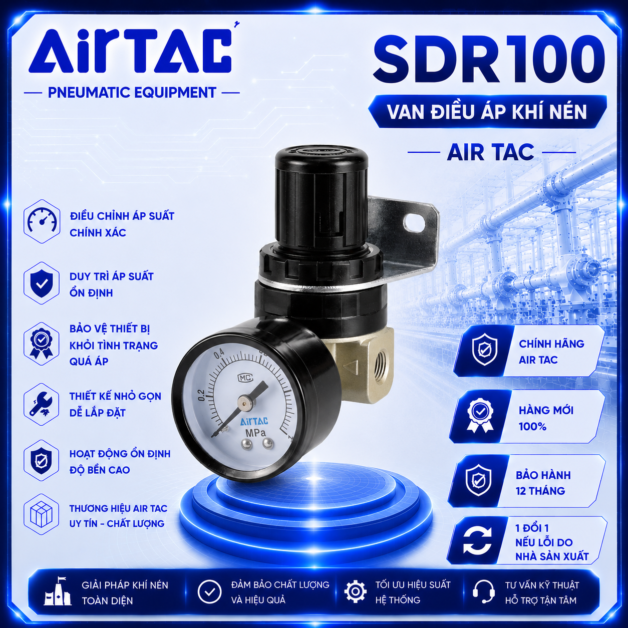 Van Điều Áp Khí Nén AirTAC SDR100