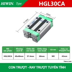 Con trượt vuông Hiwin HGL30CA