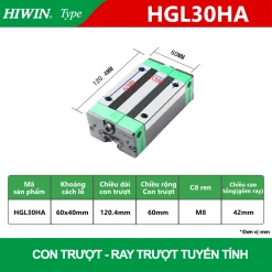 Con trượt vuông Hiwin HGL30HA