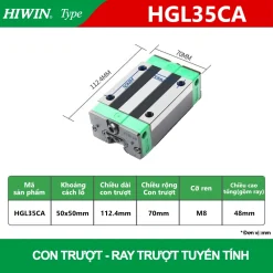 Con trượt vuông Hiwin HGL35CA