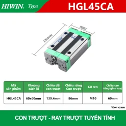 Con trượt vuông Hiwin HGL45CA